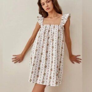 Reformation White Floral Mini Dress